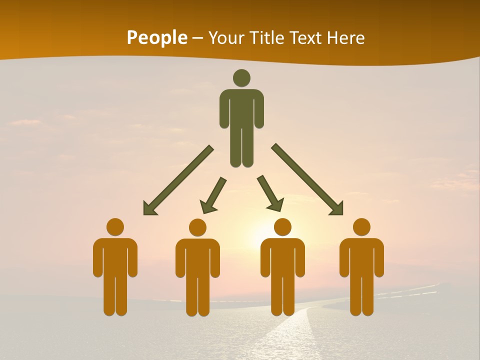 A Road With A Sunset In The Background PowerPoint Template