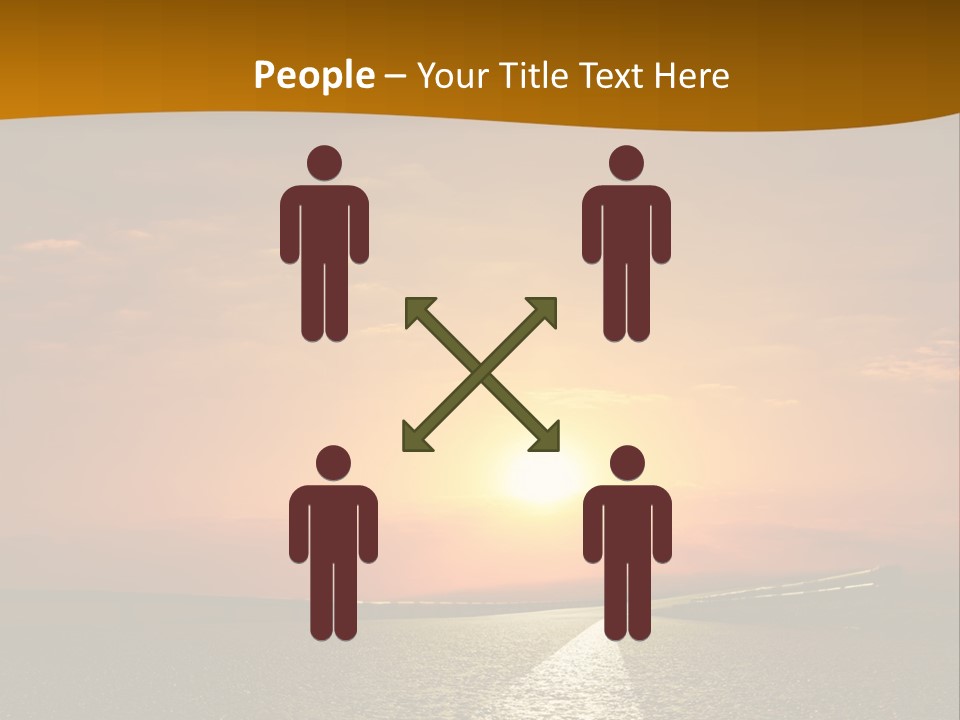 A Road With A Sunset In The Background PowerPoint Template