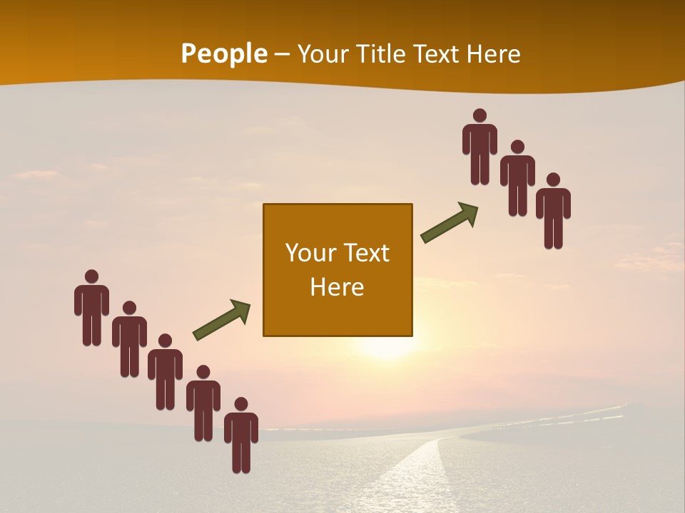 A Road With A Sunset In The Background PowerPoint Template