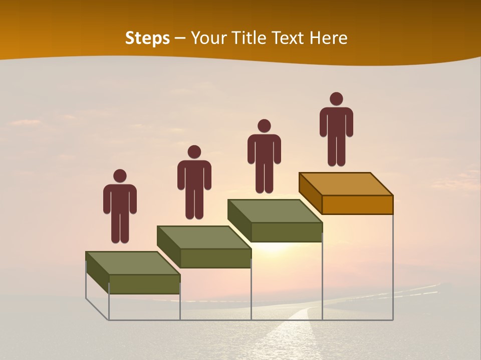 A Road With A Sunset In The Background PowerPoint Template