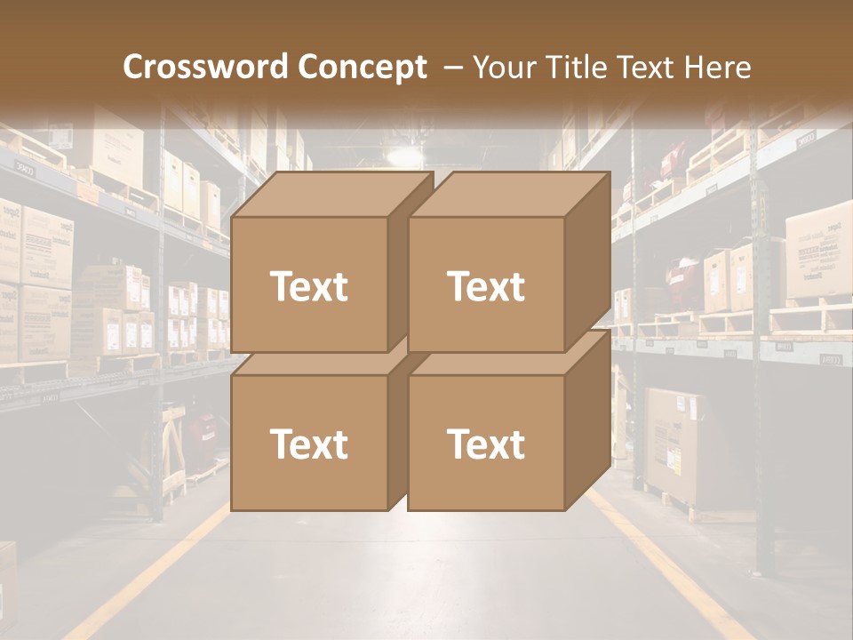 A Large Warehouse Filled With Lots Of Shelves PowerPoint Template