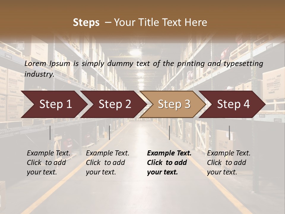 A Large Warehouse Filled With Lots Of Shelves PowerPoint Template