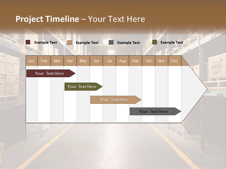 A Large Warehouse Filled With Lots Of Shelves PowerPoint Template