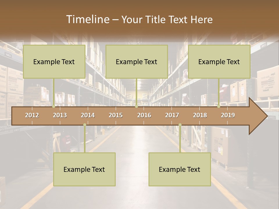 A Large Warehouse Filled With Lots Of Shelves PowerPoint Template