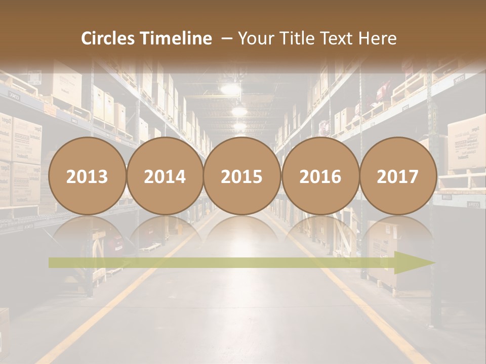 A Large Warehouse Filled With Lots Of Shelves PowerPoint Template