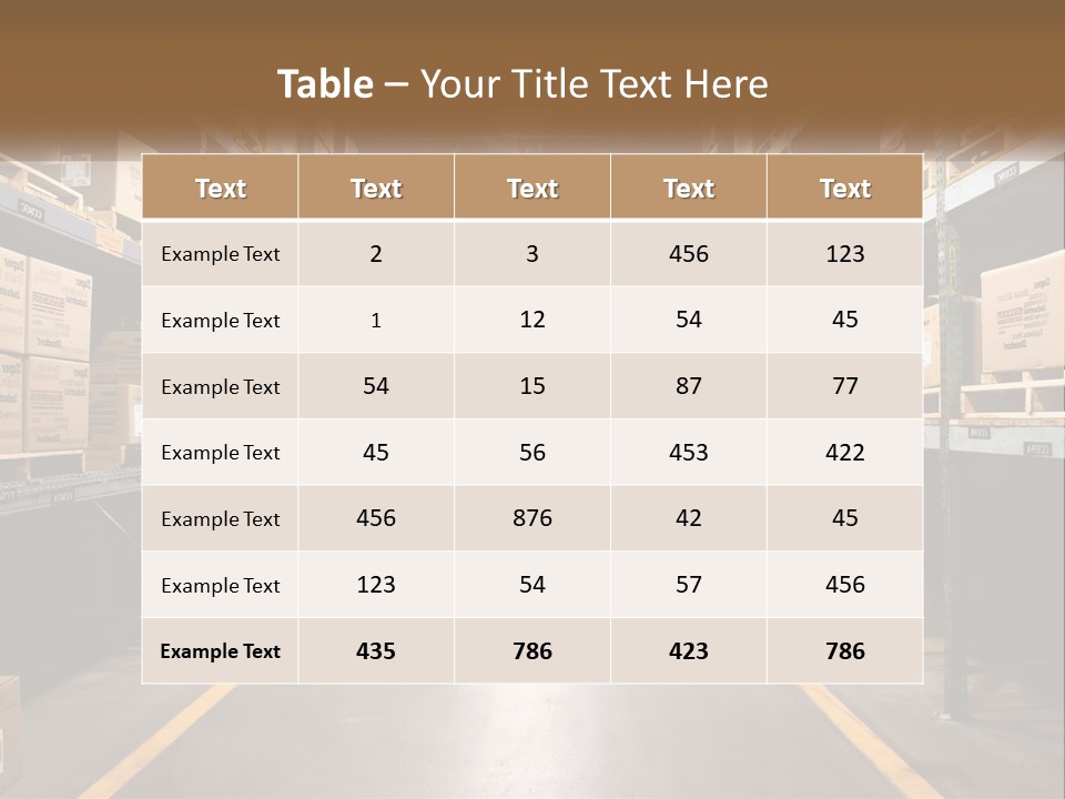 A Large Warehouse Filled With Lots Of Shelves PowerPoint Template