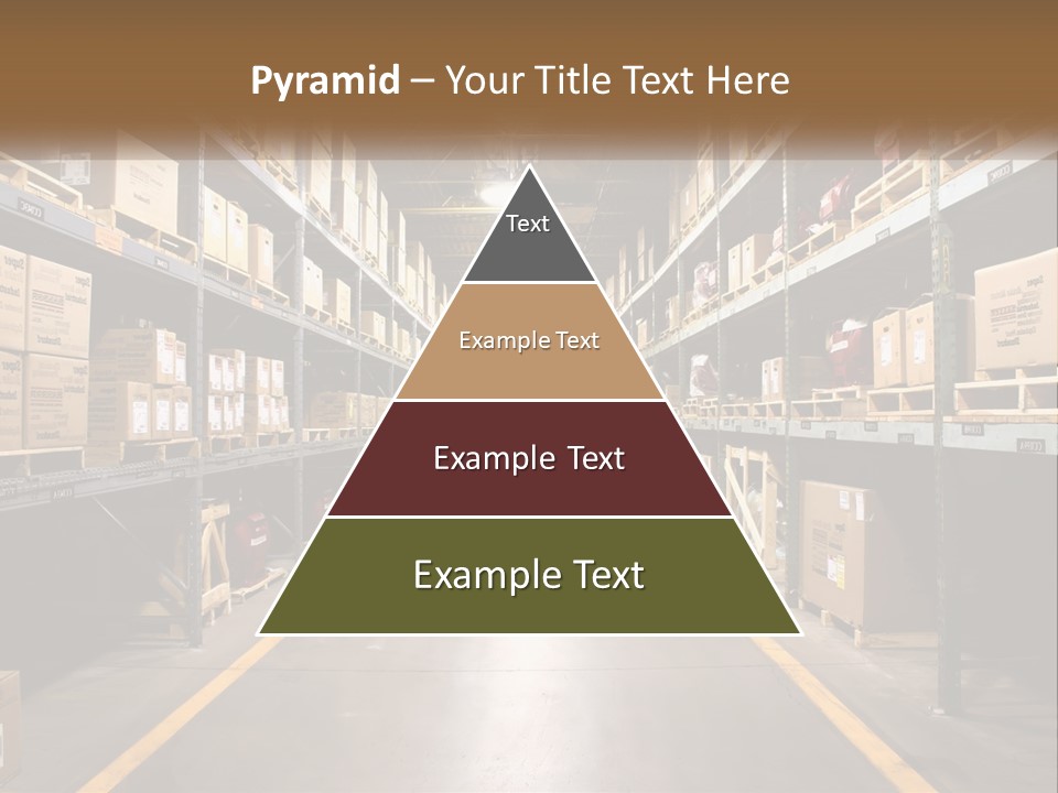A Large Warehouse Filled With Lots Of Shelves PowerPoint Template