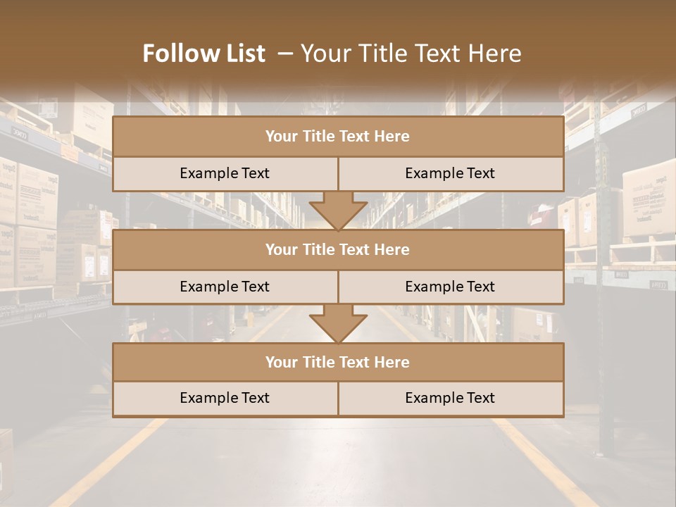 A Large Warehouse Filled With Lots Of Shelves PowerPoint Template