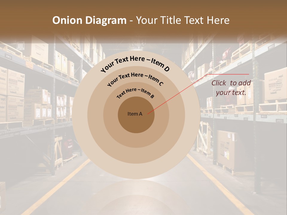 A Large Warehouse Filled With Lots Of Shelves PowerPoint Template