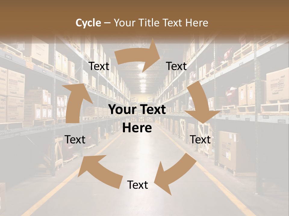 A Large Warehouse Filled With Lots Of Shelves PowerPoint Template