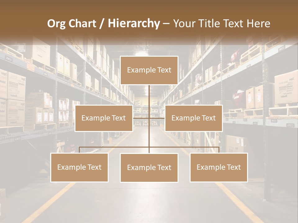 A Large Warehouse Filled With Lots Of Shelves PowerPoint Template