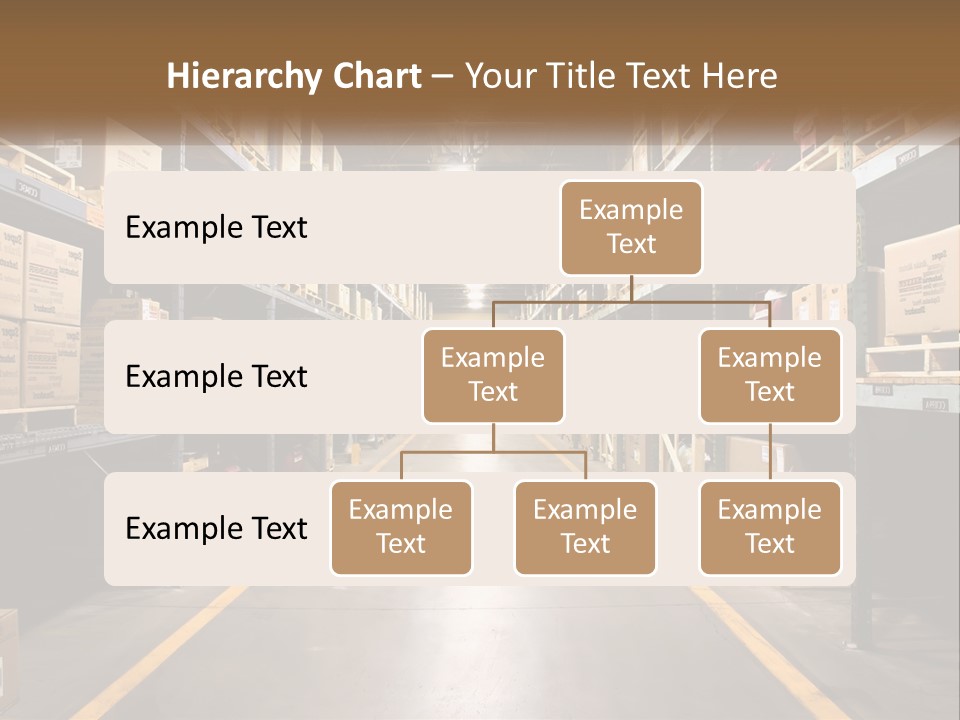 A Large Warehouse Filled With Lots Of Shelves PowerPoint Template