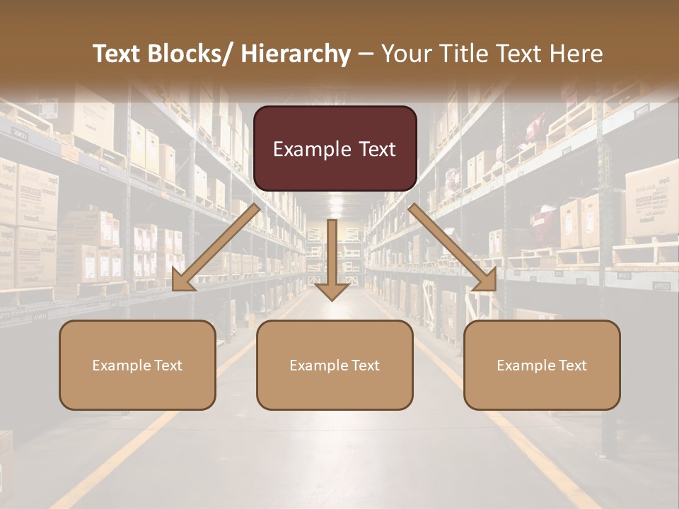 A Large Warehouse Filled With Lots Of Shelves PowerPoint Template