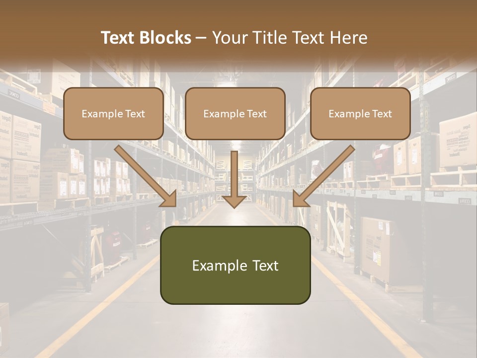 A Large Warehouse Filled With Lots Of Shelves PowerPoint Template