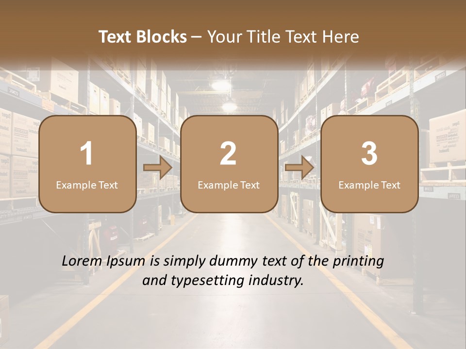 A Large Warehouse Filled With Lots Of Shelves PowerPoint Template
