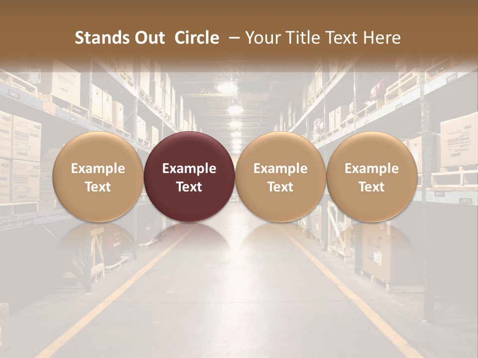 A Large Warehouse Filled With Lots Of Shelves PowerPoint Template