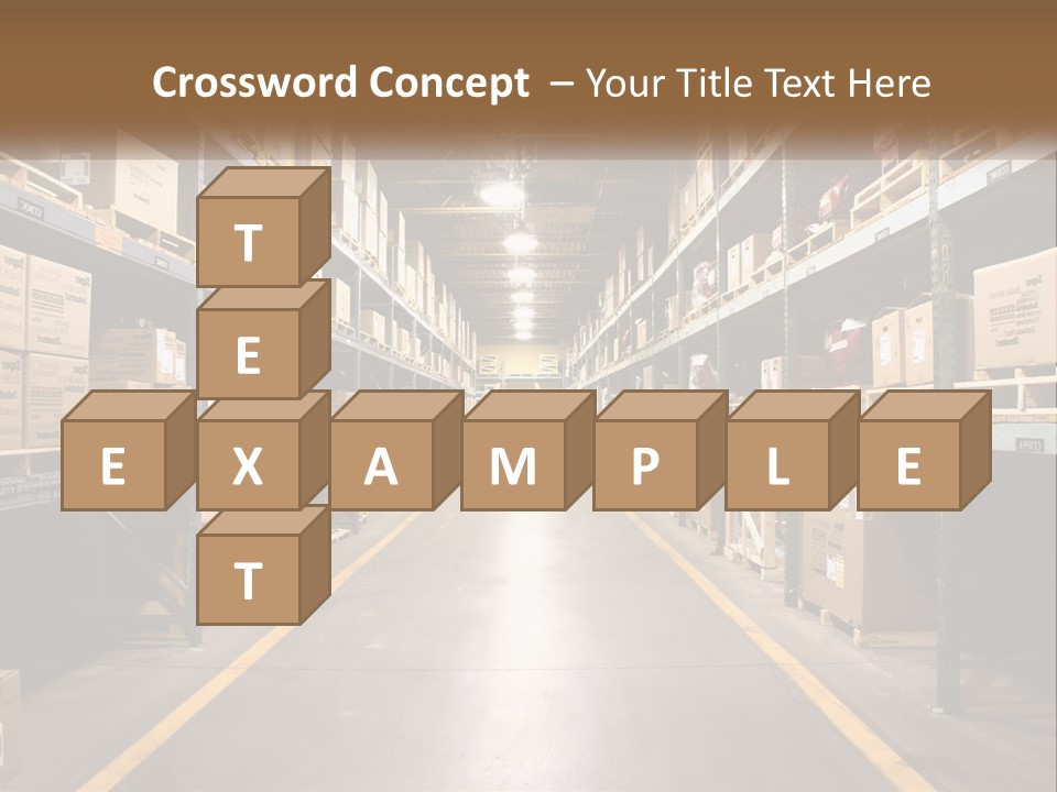 A Large Warehouse Filled With Lots Of Shelves PowerPoint Template