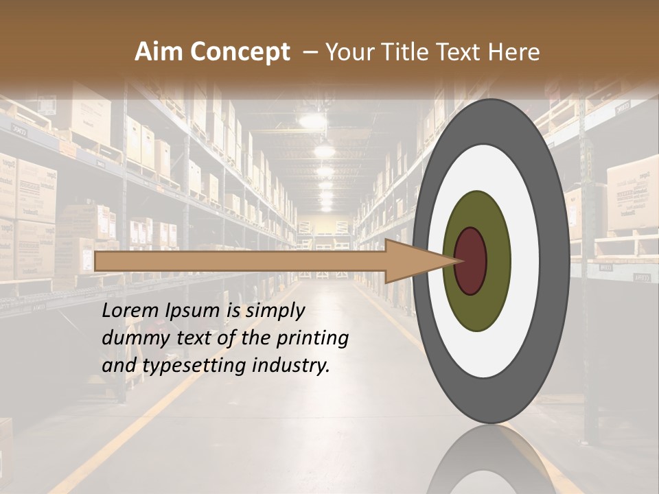 A Large Warehouse Filled With Lots Of Shelves PowerPoint Template
