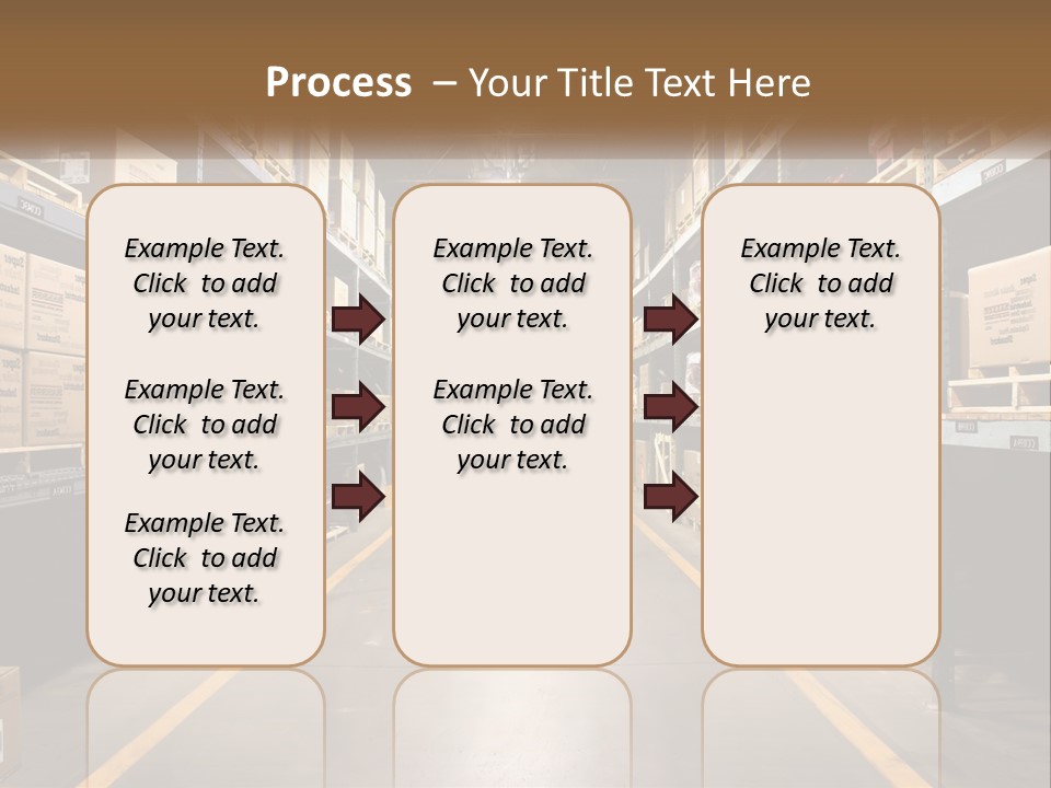 A Large Warehouse Filled With Lots Of Shelves PowerPoint Template