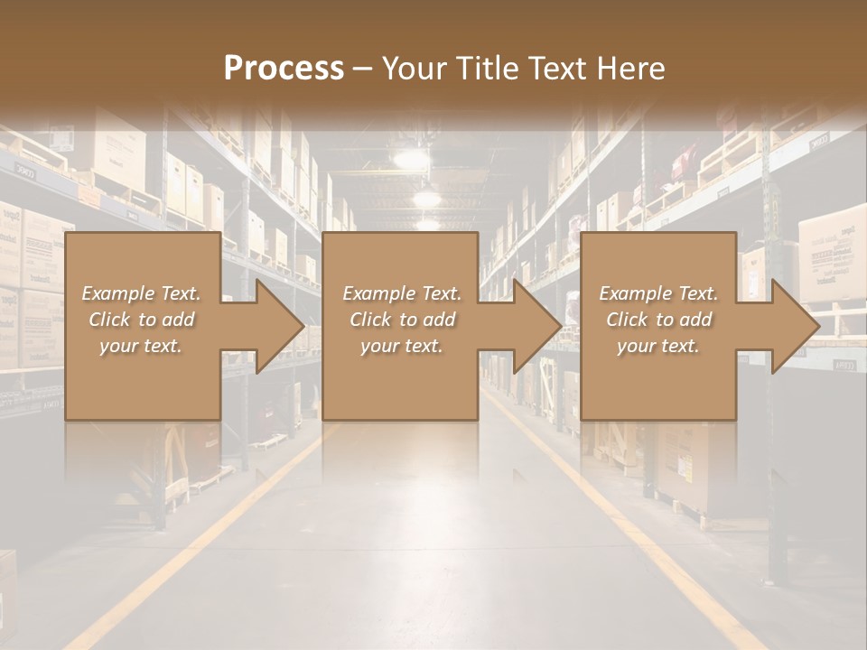 A Large Warehouse Filled With Lots Of Shelves PowerPoint Template