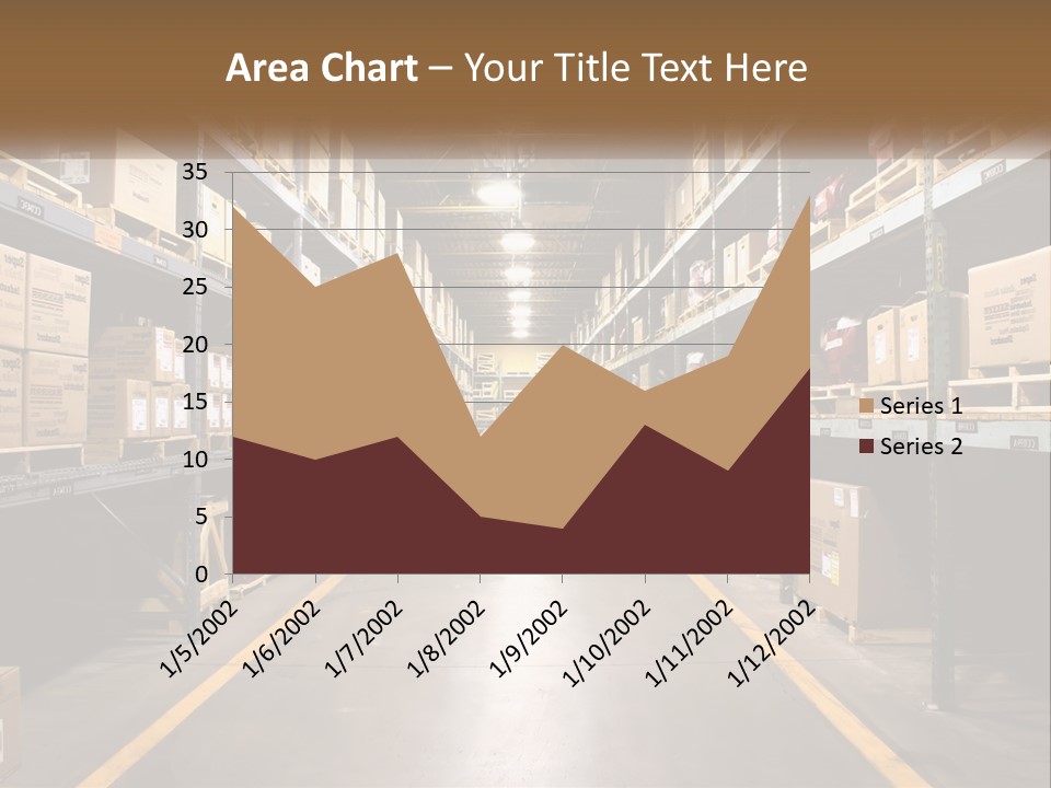 A Large Warehouse Filled With Lots Of Shelves PowerPoint Template