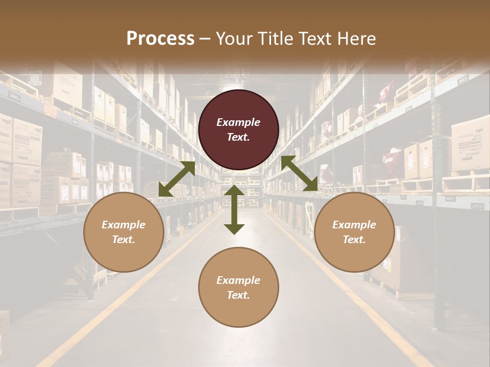 A Large Warehouse Filled With Lots Of Shelves PowerPoint Template