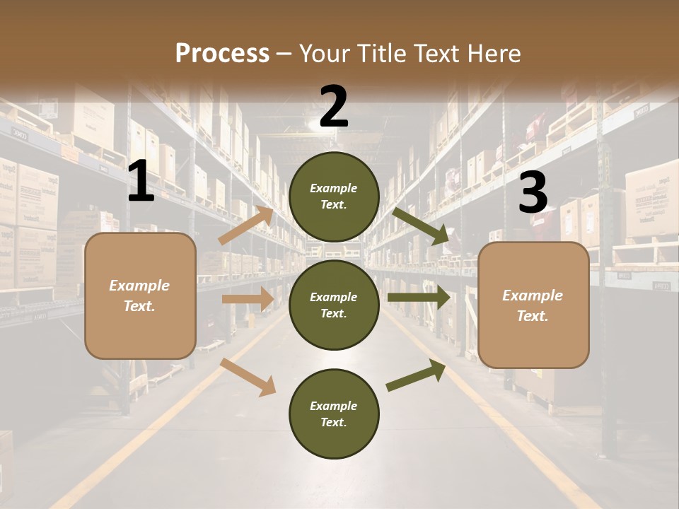 A Large Warehouse Filled With Lots Of Shelves PowerPoint Template