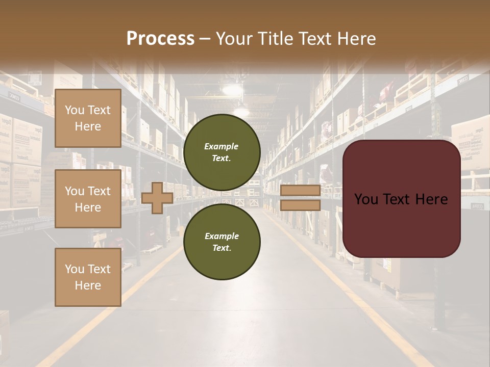A Large Warehouse Filled With Lots Of Shelves PowerPoint Template