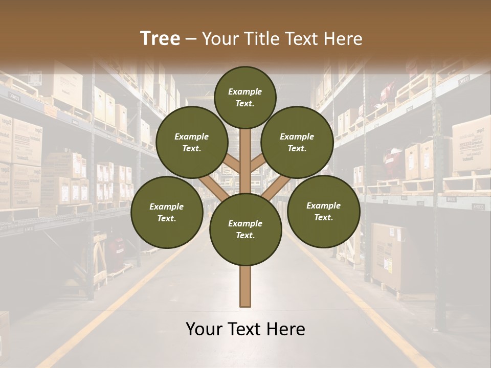 A Large Warehouse Filled With Lots Of Shelves PowerPoint Template