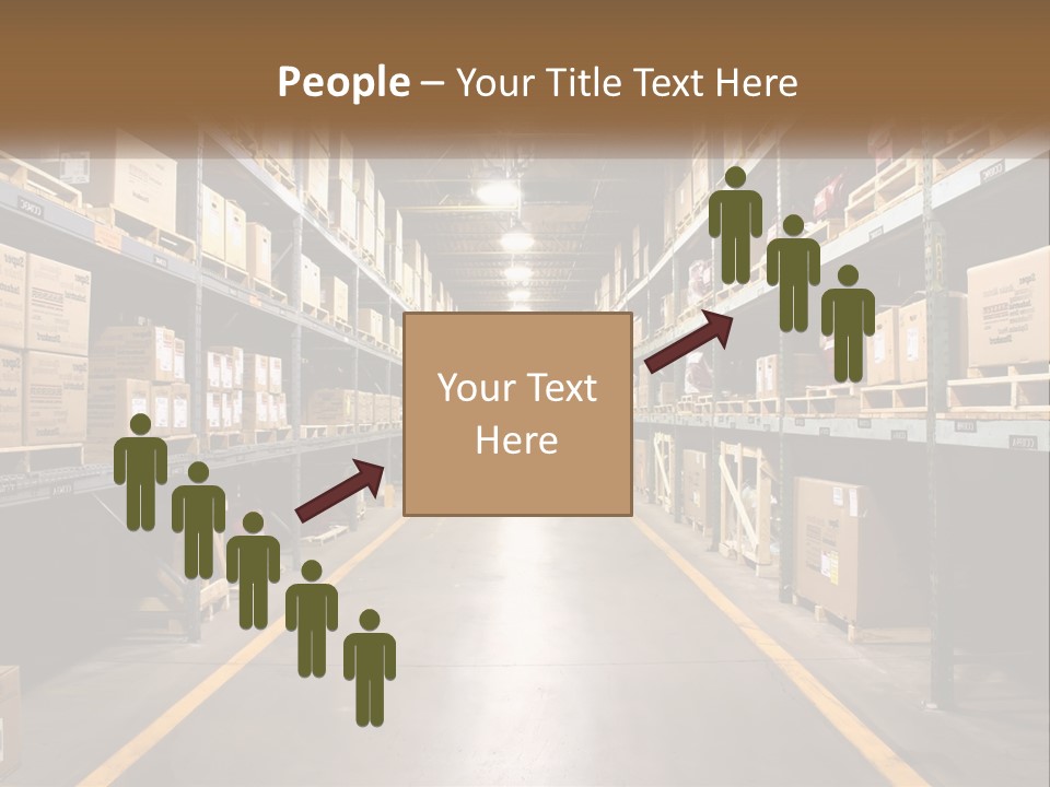 A Large Warehouse Filled With Lots Of Shelves PowerPoint Template