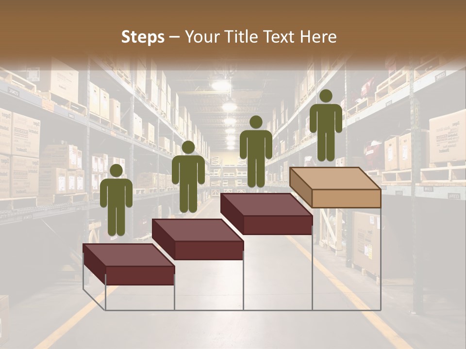 A Large Warehouse Filled With Lots Of Shelves PowerPoint Template