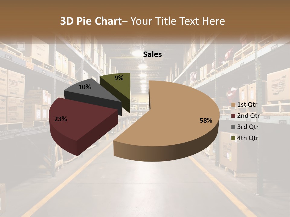 A Large Warehouse Filled With Lots Of Shelves PowerPoint Template