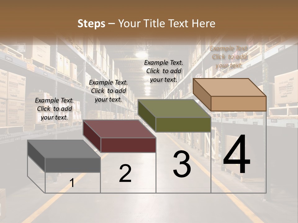 A Large Warehouse Filled With Lots Of Shelves PowerPoint Template
