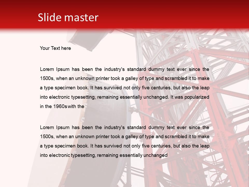 A Red And White Tower With A Satellite Dish On Top Of It PowerPoint Template