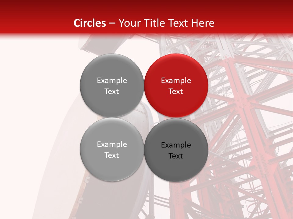 A Red And White Tower With A Satellite Dish On Top Of It PowerPoint Template