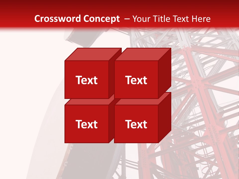 A Red And White Tower With A Satellite Dish On Top Of It PowerPoint Template