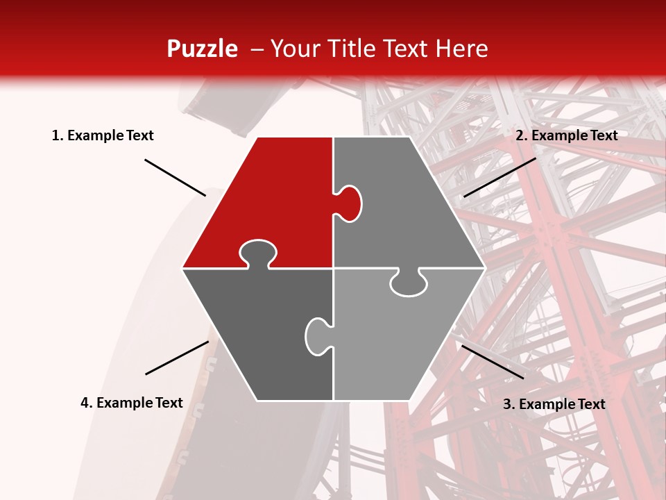 A Red And White Tower With A Satellite Dish On Top Of It PowerPoint Template