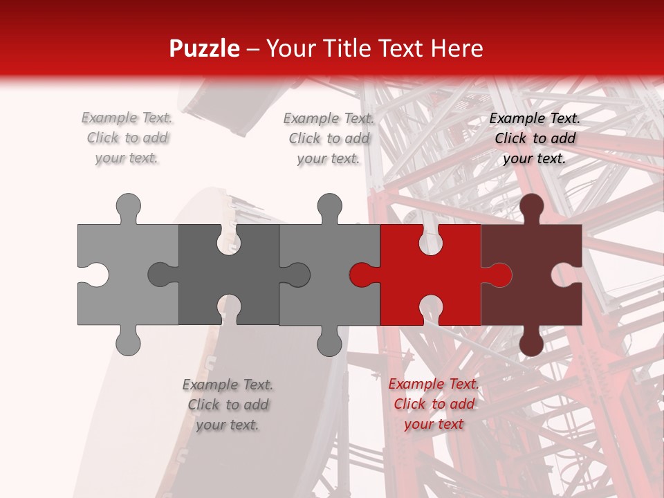 A Red And White Tower With A Satellite Dish On Top Of It PowerPoint Template