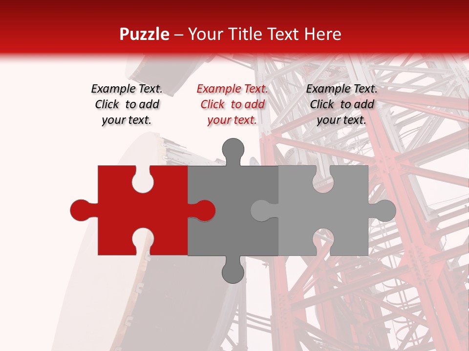 A Red And White Tower With A Satellite Dish On Top Of It PowerPoint Template
