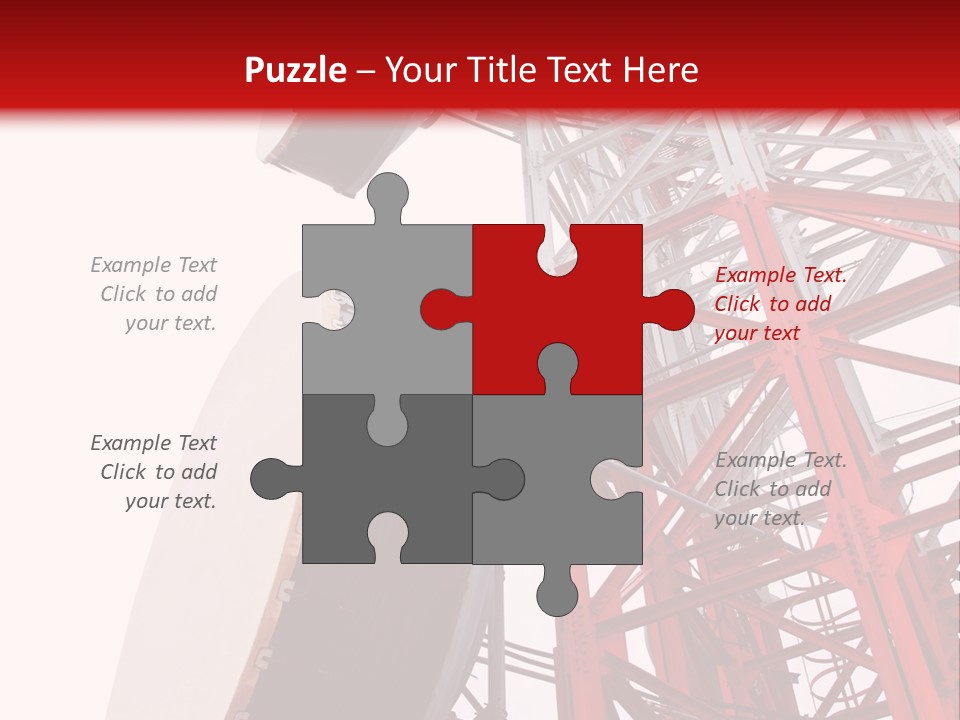 A Red And White Tower With A Satellite Dish On Top Of It PowerPoint Template
