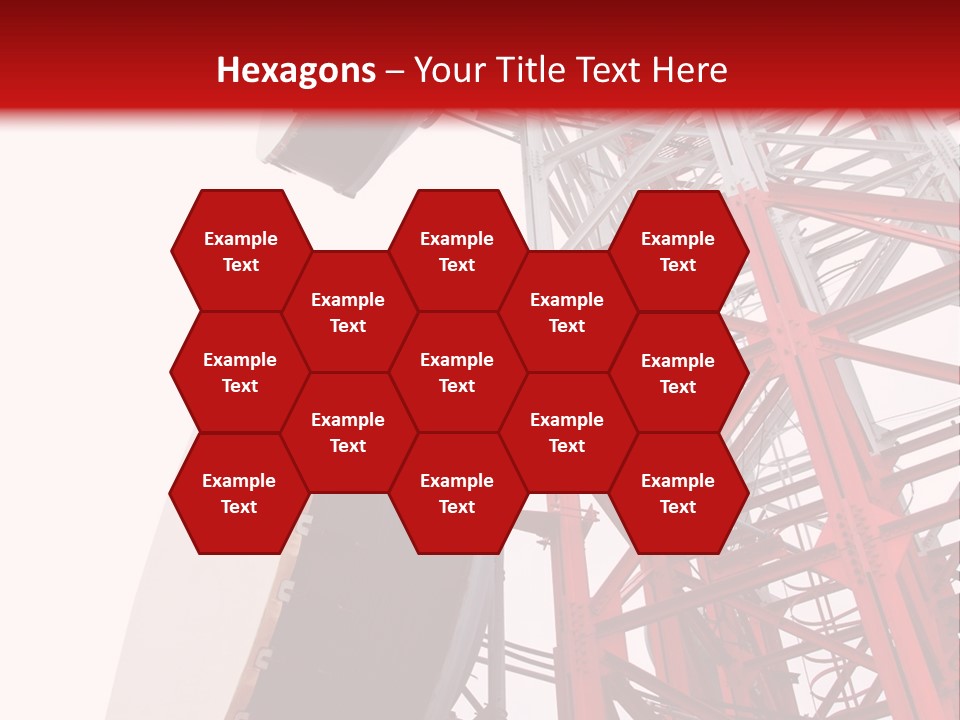 A Red And White Tower With A Satellite Dish On Top Of It PowerPoint Template
