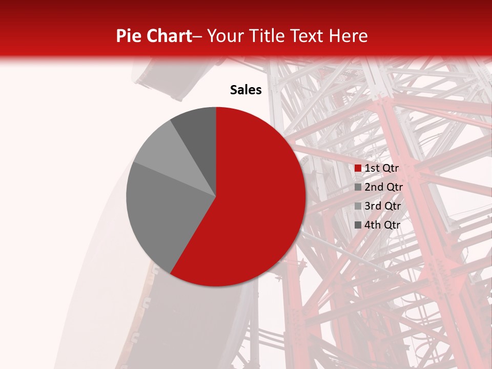 A Red And White Tower With A Satellite Dish On Top Of It PowerPoint Template