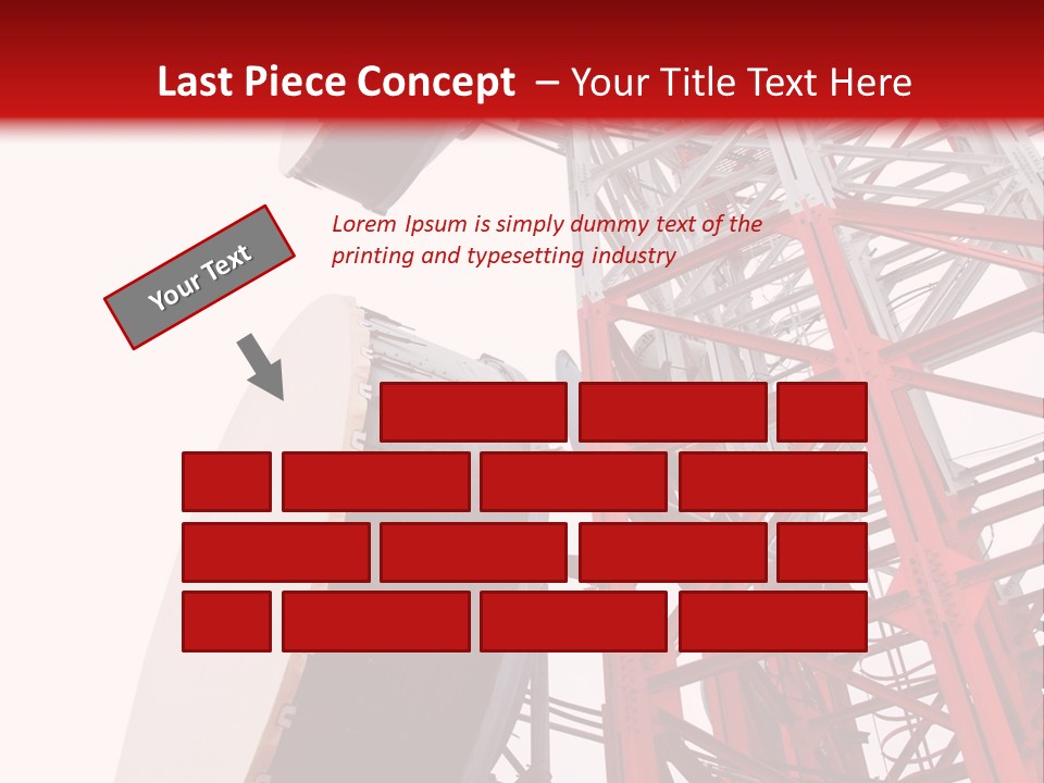 A Red And White Tower With A Satellite Dish On Top Of It PowerPoint Template