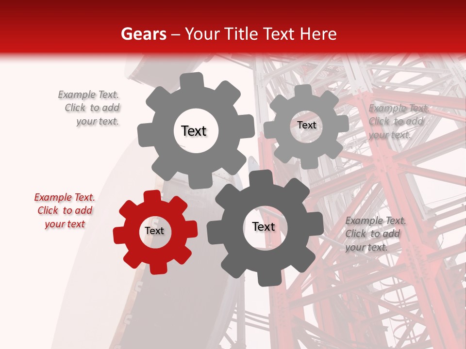 A Red And White Tower With A Satellite Dish On Top Of It PowerPoint Template