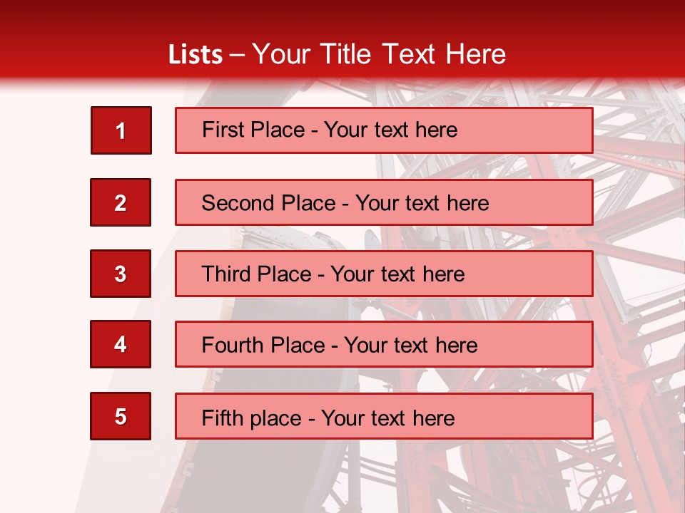 A Red And White Tower With A Satellite Dish On Top Of It PowerPoint Template