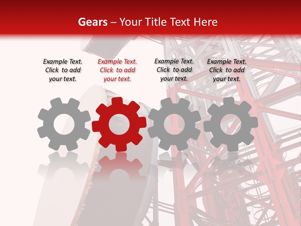 A Red And White Tower With A Satellite Dish On Top Of It PowerPoint Template