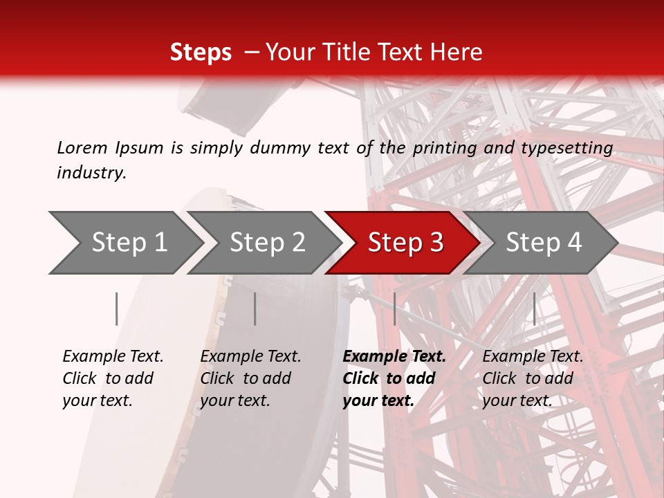 A Red And White Tower With A Satellite Dish On Top Of It PowerPoint Template