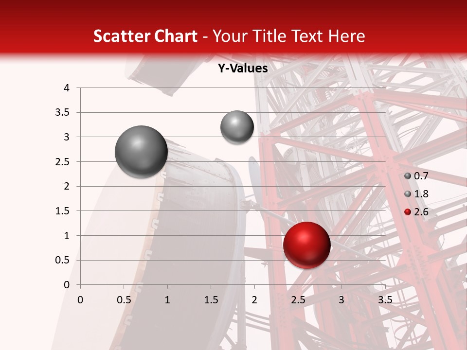 A Red And White Tower With A Satellite Dish On Top Of It PowerPoint Template
