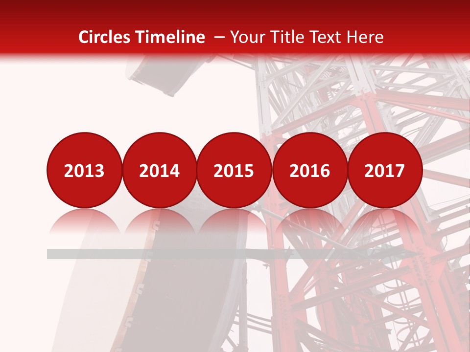 A Red And White Tower With A Satellite Dish On Top Of It PowerPoint Template