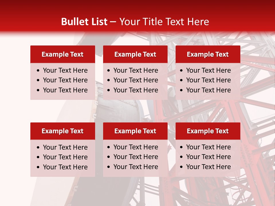 A Red And White Tower With A Satellite Dish On Top Of It PowerPoint Template